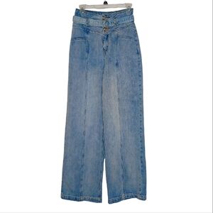 Signature 8 High Rise Wide Leg Belted Jeans Women's Sz Sm